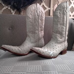 Rayo de Playa White Cowboy Boots